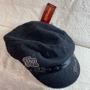 Hard Rock - Union Jack Wool Flat Cap - Grey - Poly/Wool Blend - One Size - NWT